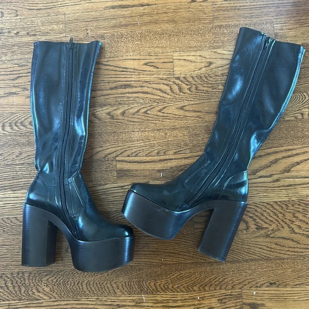 Jeffrey Campbell platform knee-high boots